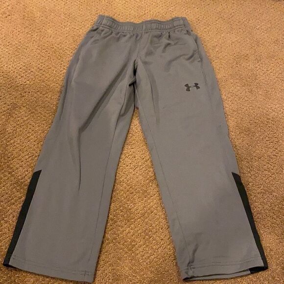 Under Armour Boys Grey & Black Athletic Pants - Picture 1 of 8